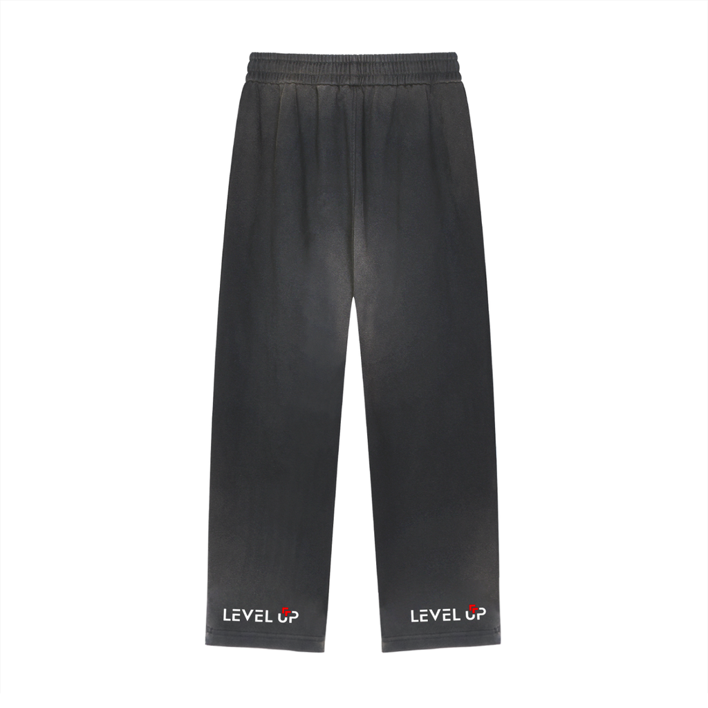 Sun Fade Raw Edge Straight-Leg Sweatpants