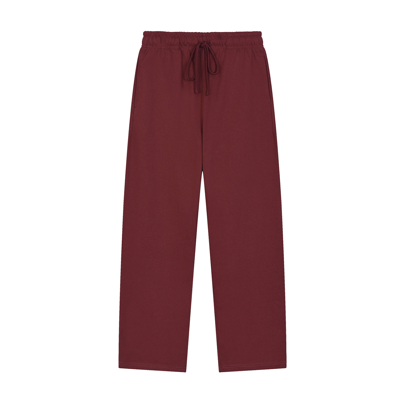 Solid Color Straight-Leg Sweatpants