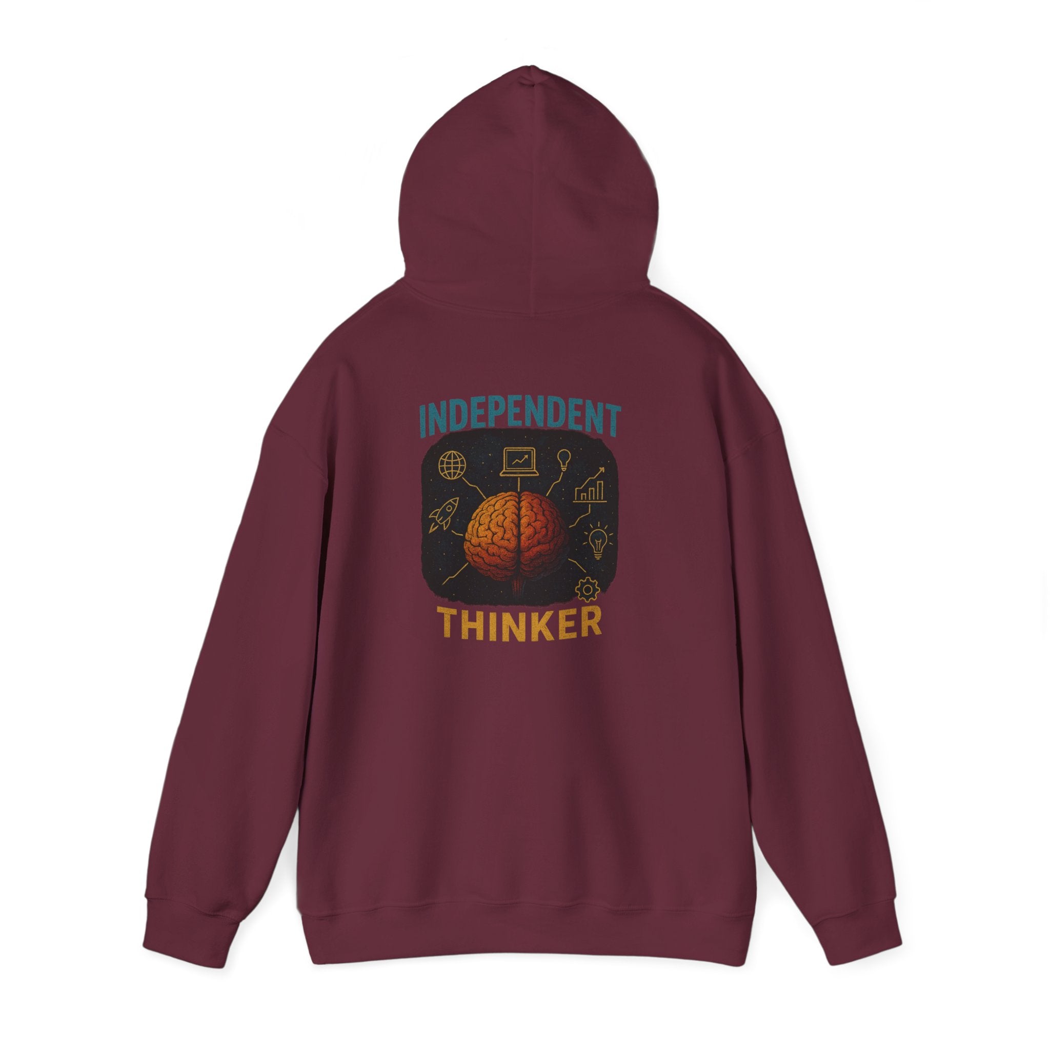 Independent Thinker Hoodie — Retro Brain Science Graphic Sweatshirt