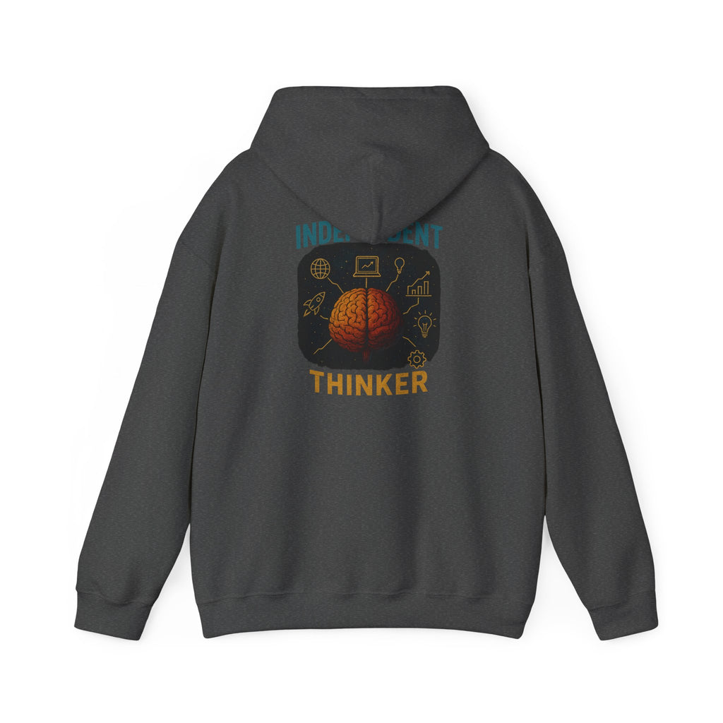 Independent Thinker Hoodie — Retro Brain Science Graphic Sweatshirt