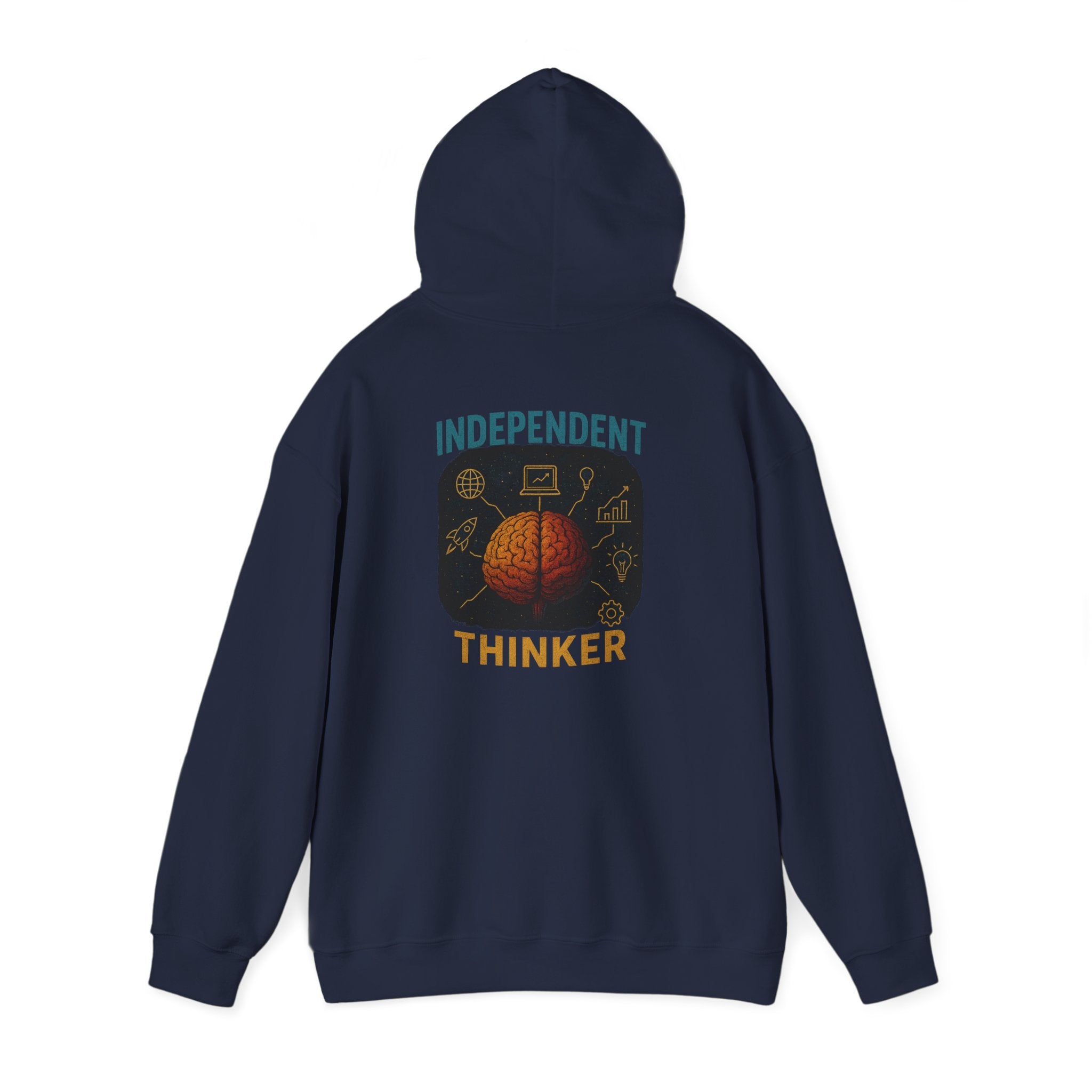 Independent Thinker Hoodie — Retro Brain Science Graphic Sweatshirt