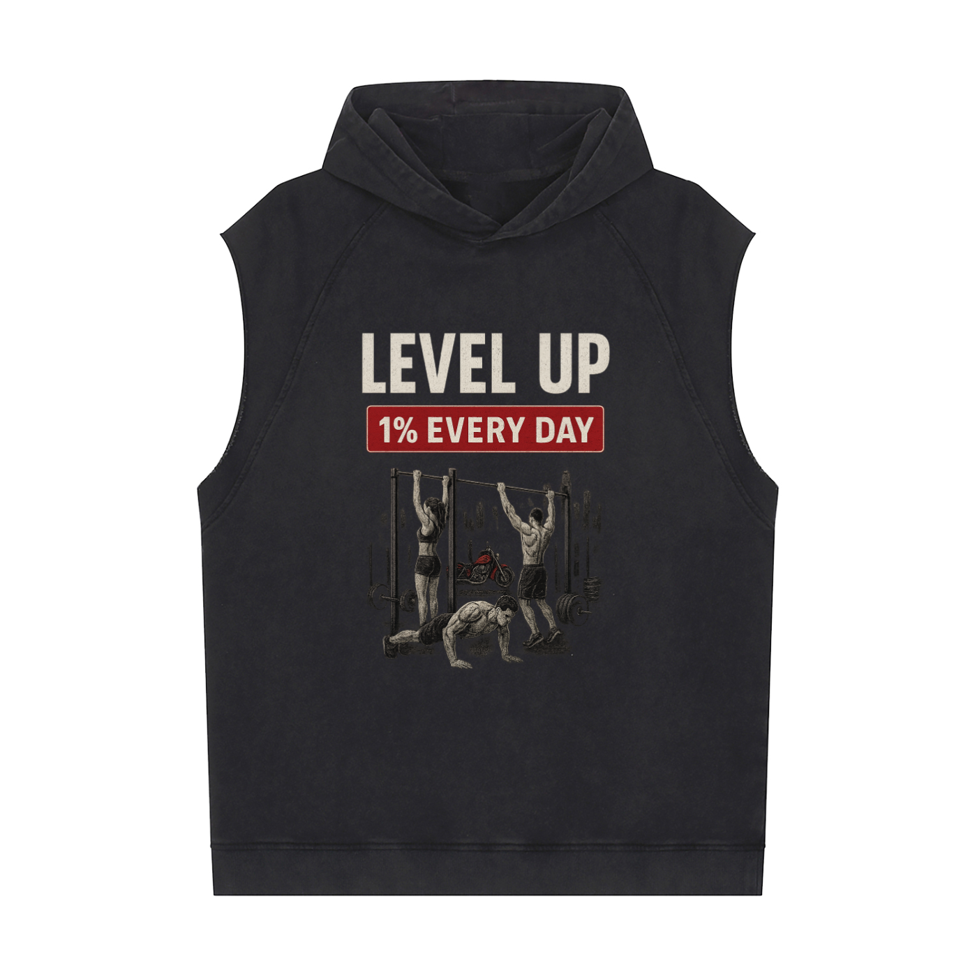 Snow Washed Sleeveless Hoodie