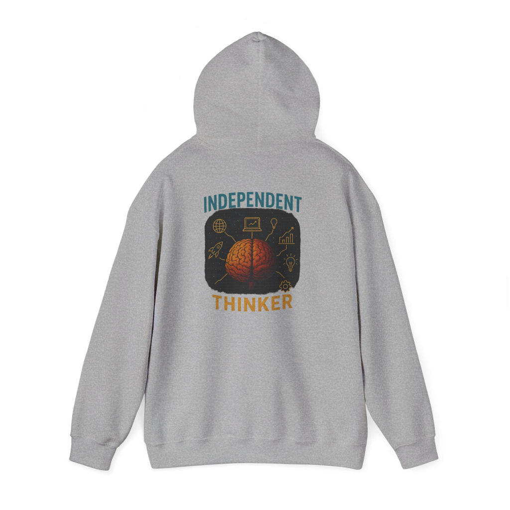 Independent Thinker Hoodie — Retro Brain Science Graphic Sweatshirt