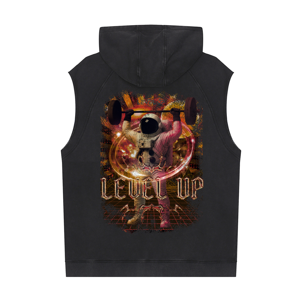 Snow Washed Sleeveless Hoodie