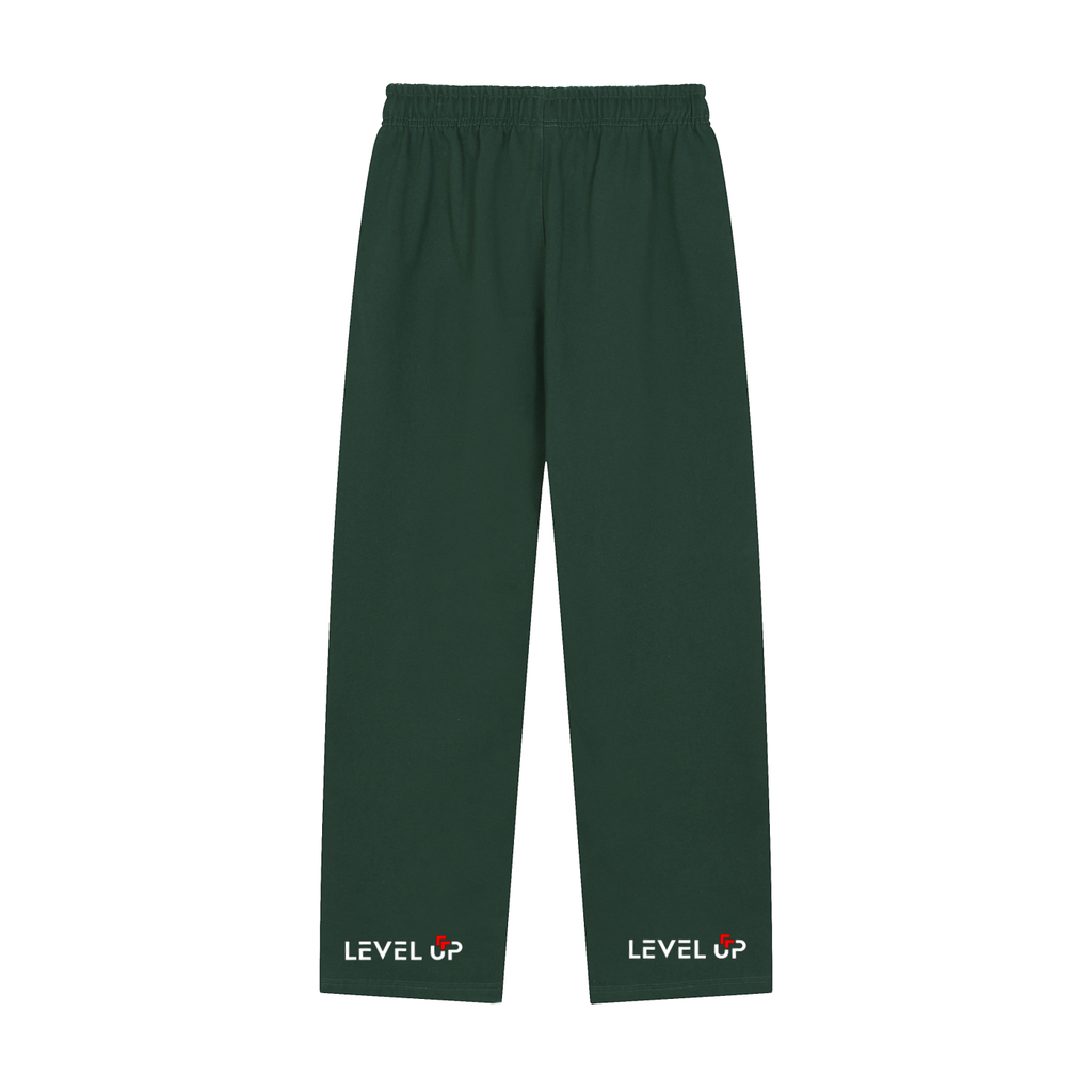Solid Color Straight-Leg Sweatpants