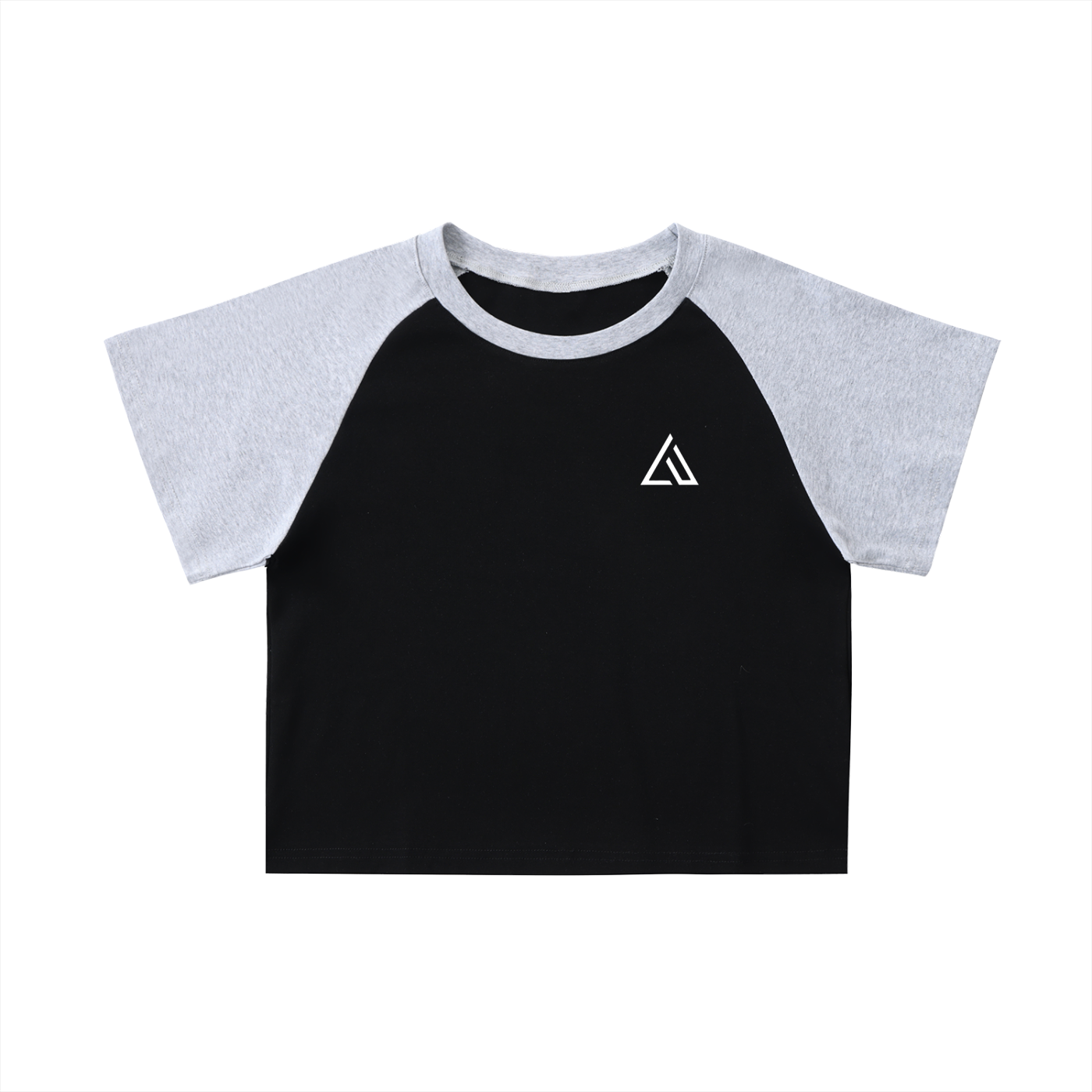 Color-Blocked Raglan Sleeve Crop Top