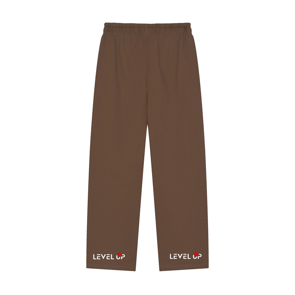 Solid Color Straight-Leg Sweatpants