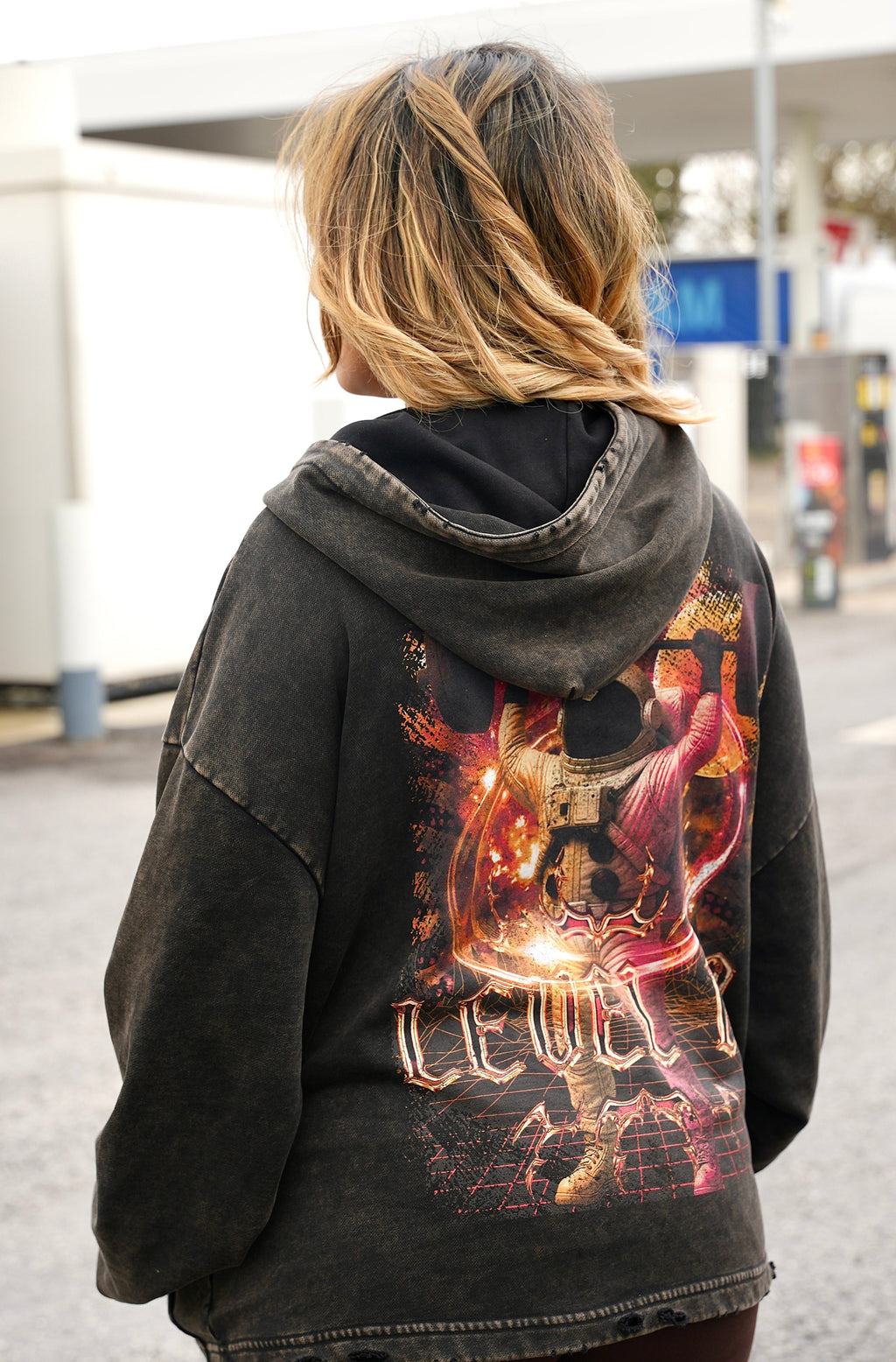 Snow Wash Oversized Hoodie