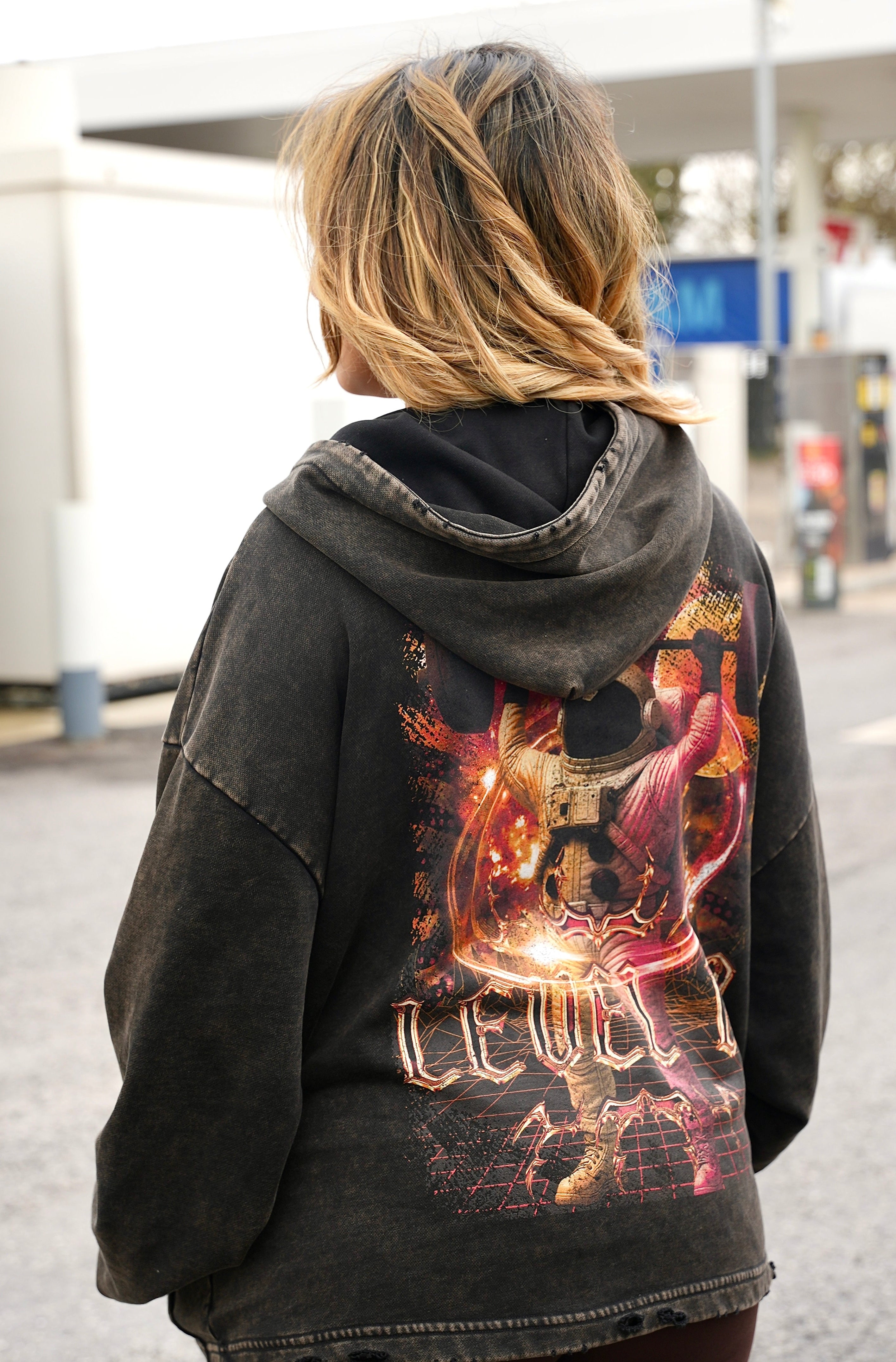 Snow Wash Oversized Hoodie