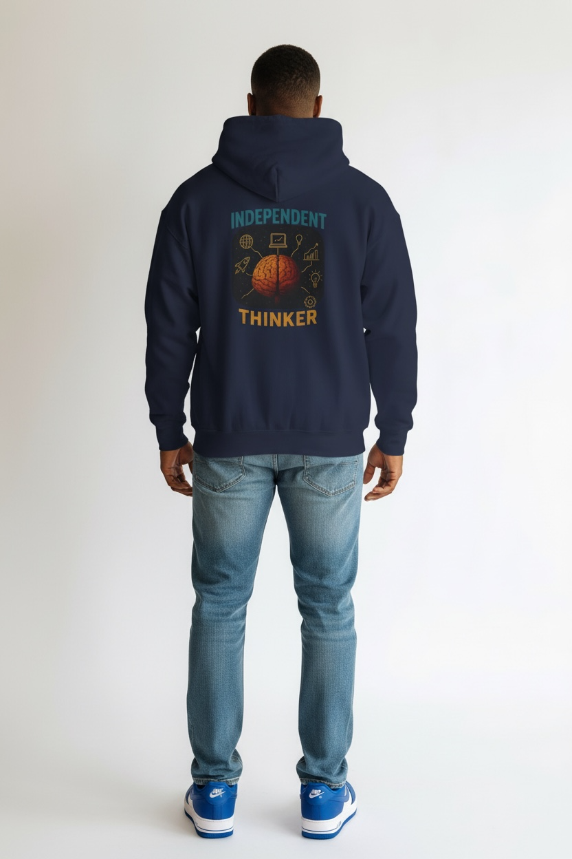 Independent Thinker Hoodie — Retro Brain Science Graphic Sweatshirt