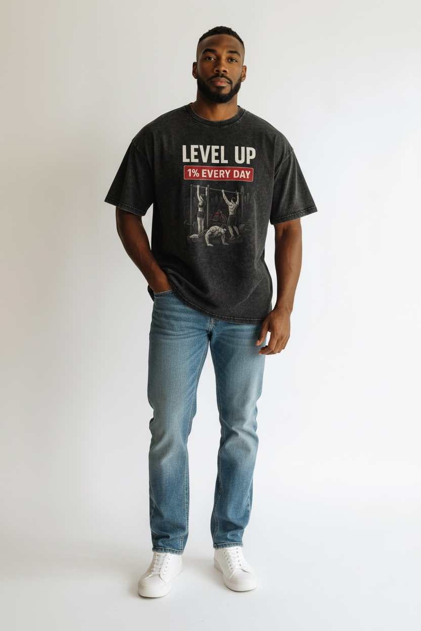 Snow Washed Oversized Cotton T-Shirt