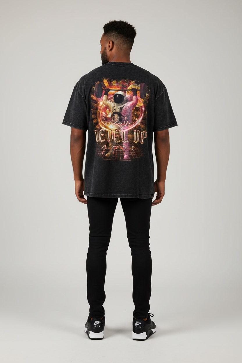 Snow Washed Oversized Cotton T-Shirt