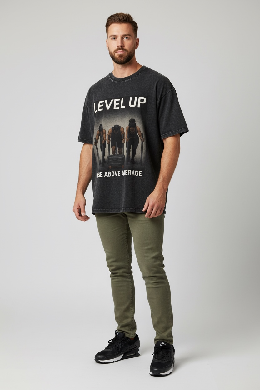 Snow Washed Oversized Cotton T-Shirt