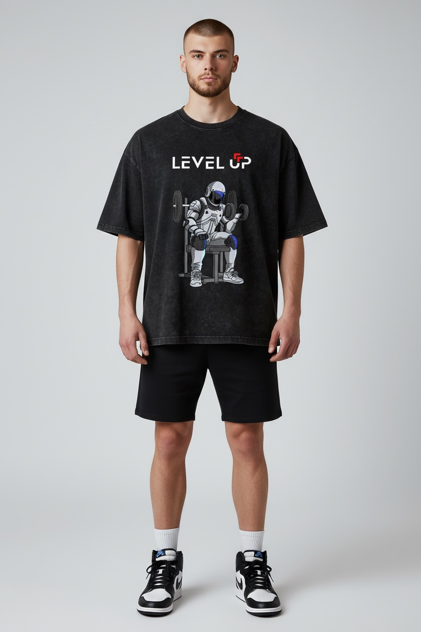 Snow Washed Oversized Cotton T-Shirt