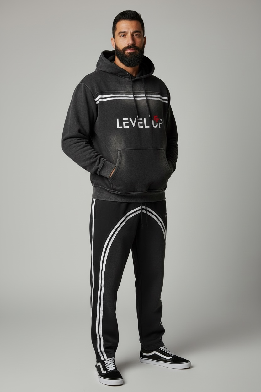 Sun Fade Contrast Tape Fleece Hoodie