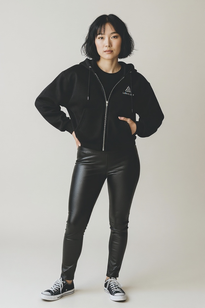 Drop-Shoulder Zip Up Hoodie