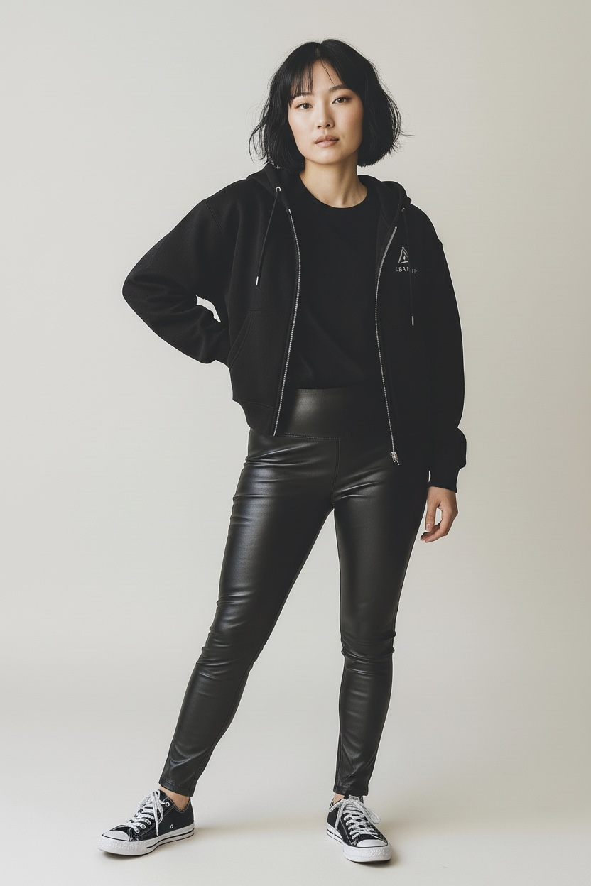 Drop-Shoulder Zip Up Hoodie