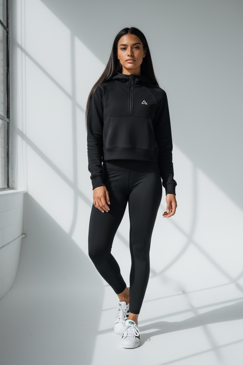 Cropped Half-Zip Hoodie