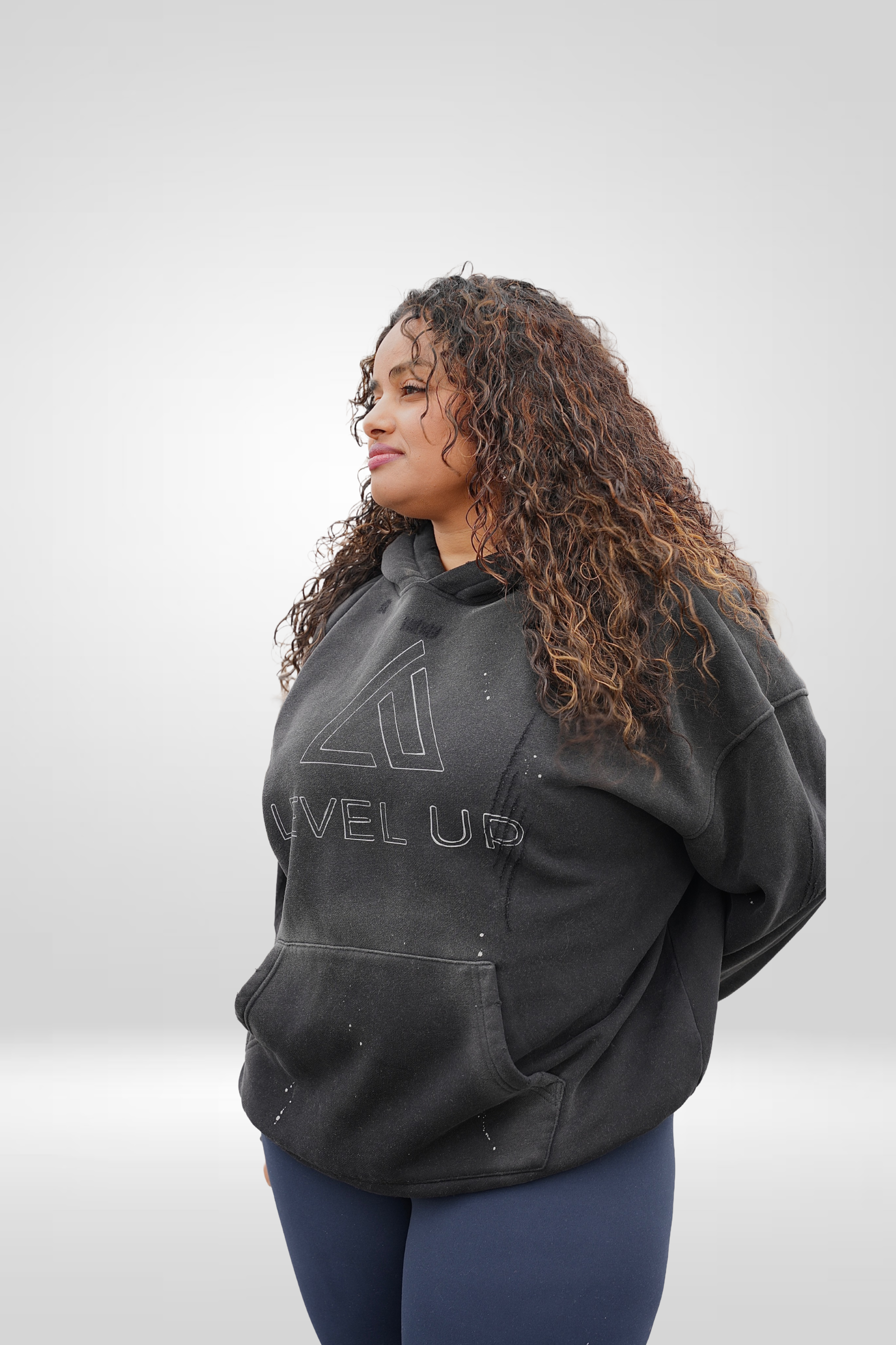 Vintage Washed Frayed Fleece Hoodie